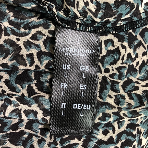 LIVERPOOL Los Angles PrintLong Sleeve Button Front Shirt Size Large - Picture 3 of 13